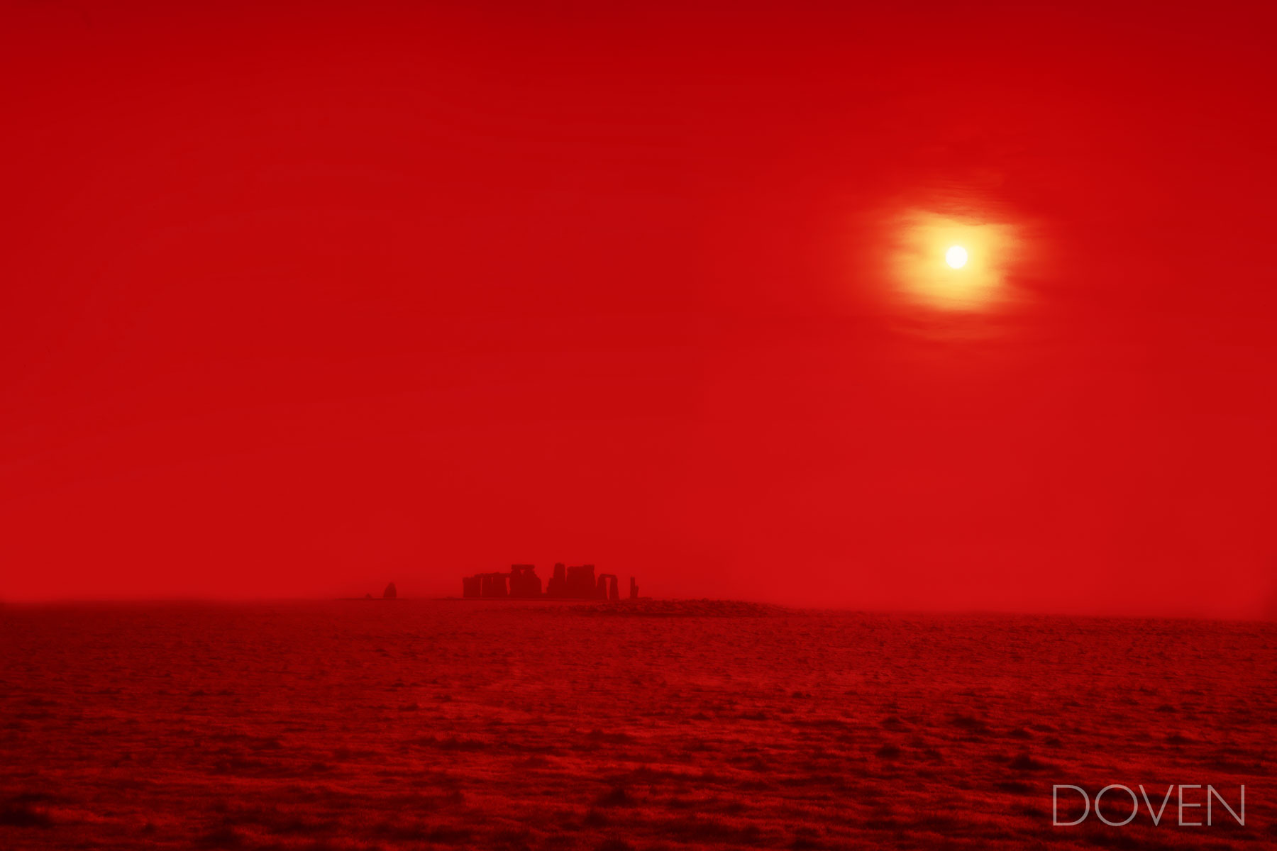 Stonehenge UK at sunrise shot on film with a red filter. Fine Art Limited Edition of 100.